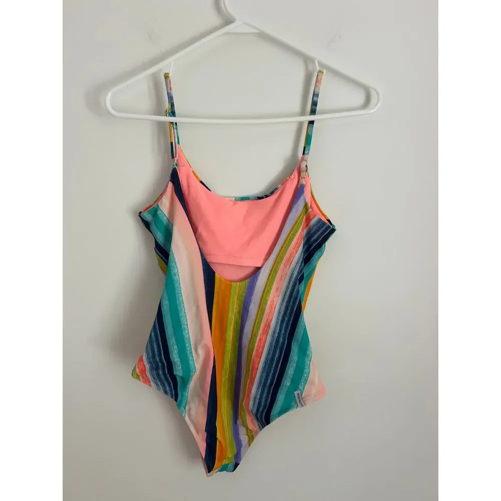 Body Glove Women's One Piece Multicolor Striped Swimsuit - Size Large